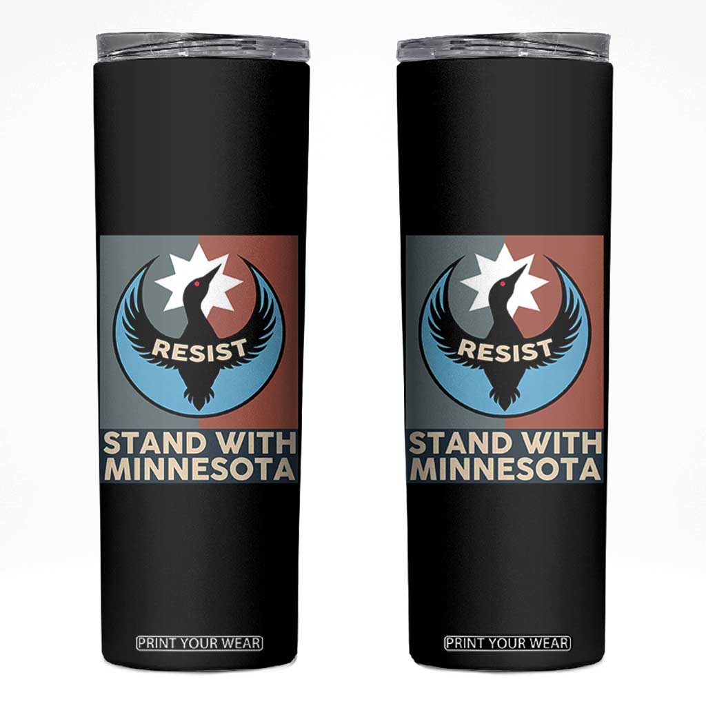 Stand With Minnesota Skinny Tumbler Common Loon Pride Support TS12 Black Print Your Wear