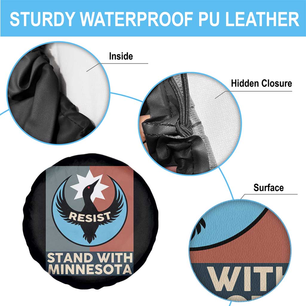 Stand With Minnesota Spare Tire Cover Common Loon Pride Support TS12 Print Your Wear