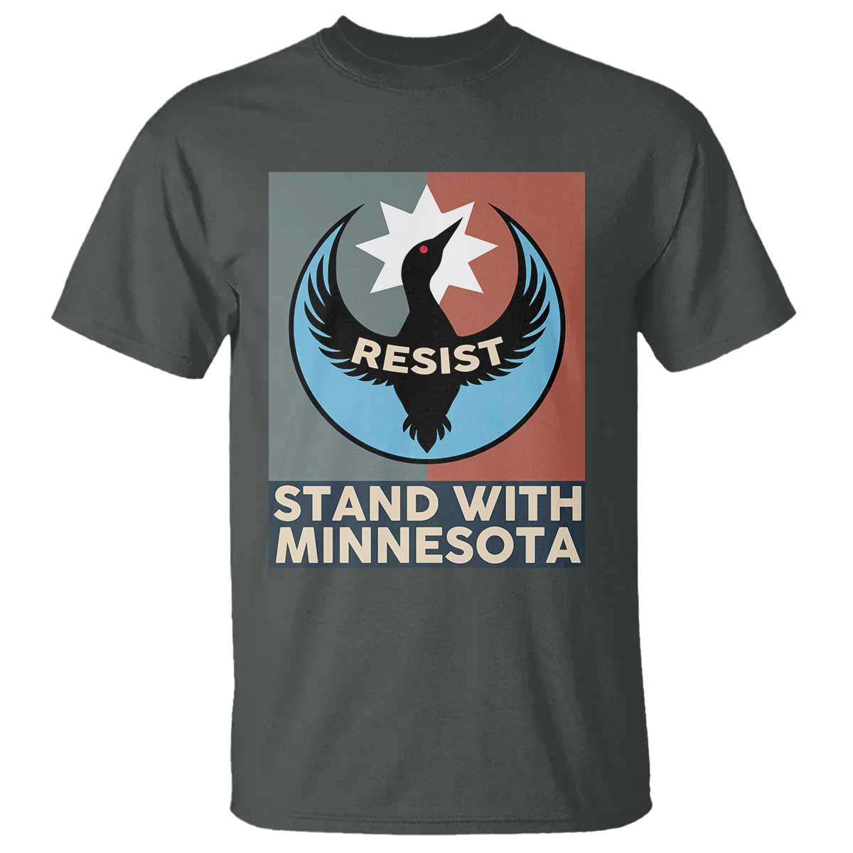 Stand With Minnesota T Shirt Common Loon Pride Support TS12 Dark Heather Print Your Wear