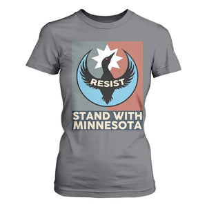 Stand With Minnesota T Shirt For Women Common Loon Pride Support TS12 Charcoal Print Your Wear