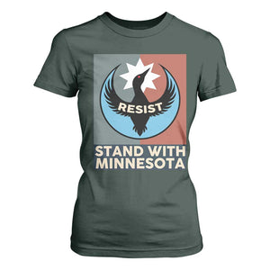 Stand With Minnesota T Shirt For Women Common Loon Pride Support TS12 Dark Forest Green Print Your Wear