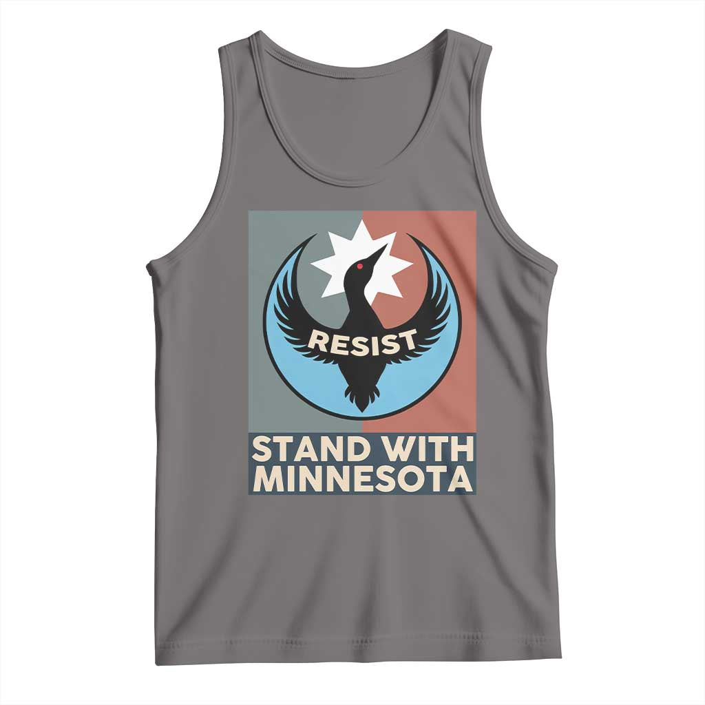 Stand With Minnesota Tank Top Common Loon Pride Support TS12 Deep Heather Print Your Wear