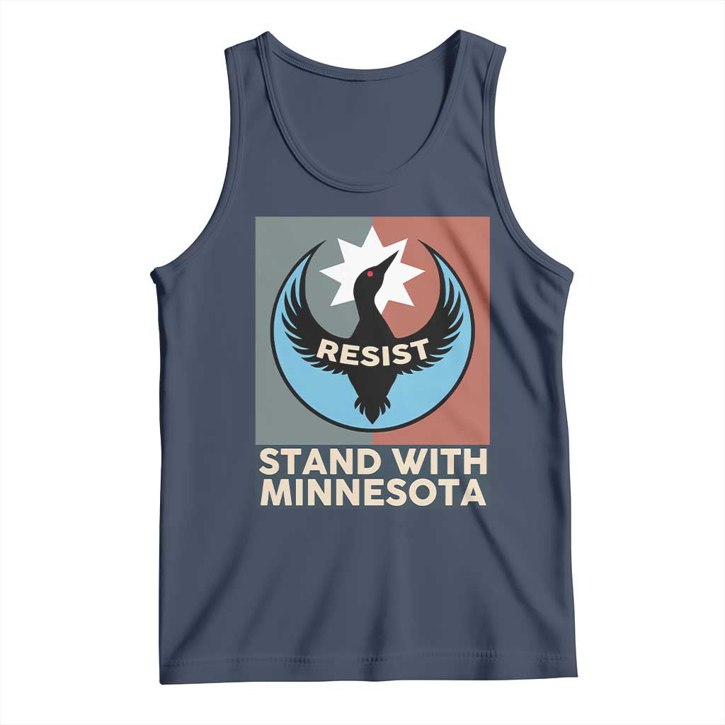 Stand With Minnesota Tank Top Common Loon Pride Support TS12 Navy Print Your Wear