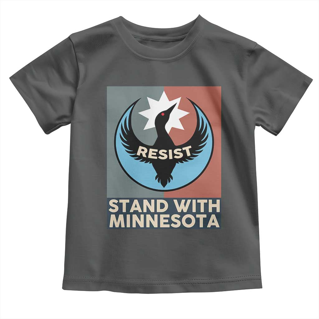 Stand With Minnesota Toddler T Shirt Common Loon Pride Support TS12 Dark Heather Print Your Wear