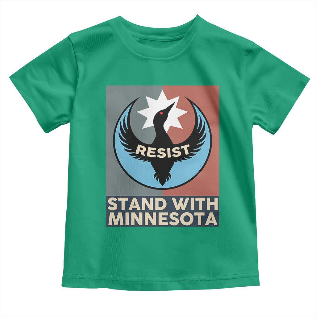 Stand With Minnesota Toddler T Shirt Common Loon Pride Support TS12 Irish Green Print Your Wear