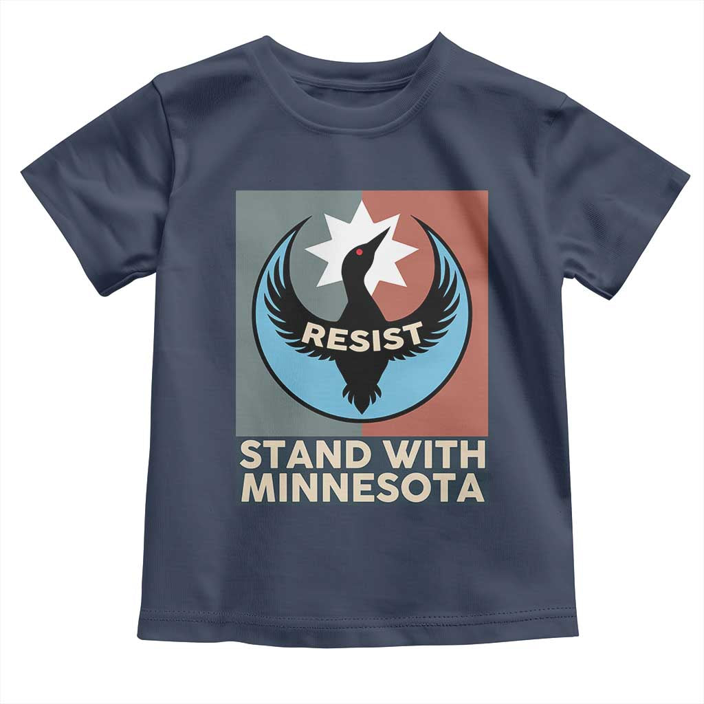 Stand With Minnesota Toddler T Shirt Common Loon Pride Support TS12 Navy Print Your Wear