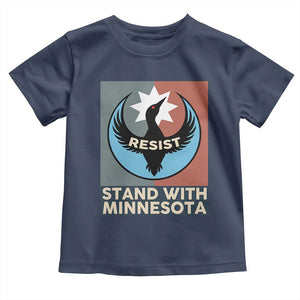 Stand With Minnesota Toddler T Shirt Common Loon Pride Support TS12 Navy Print Your Wear