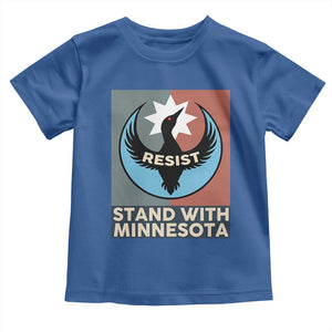 Stand With Minnesota Toddler T Shirt Common Loon Pride Support TS12 Royal Blue Print Your Wear