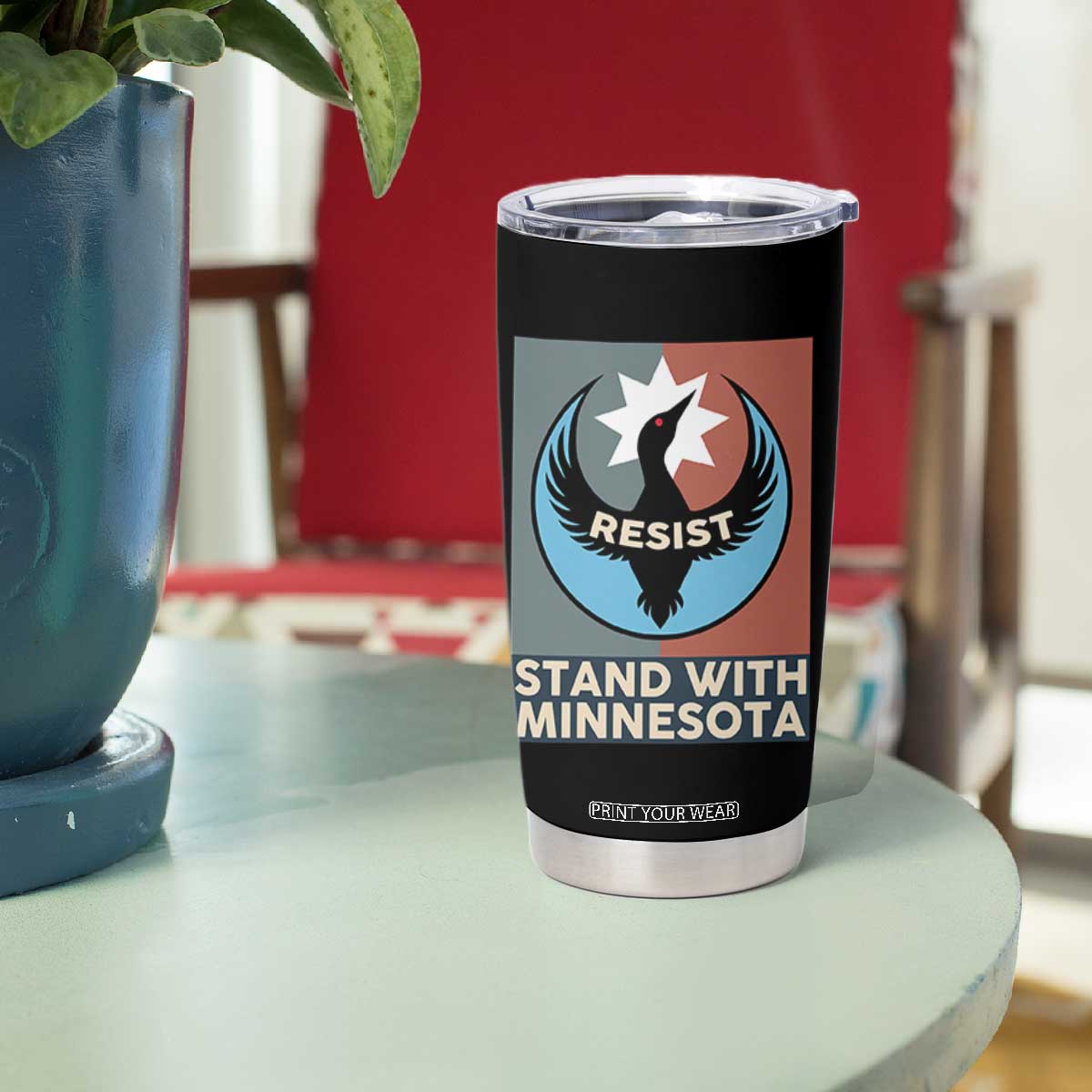 Stand With Minnesota Tumbler Cup Common Loon Pride Support TS12 Print Your Wear