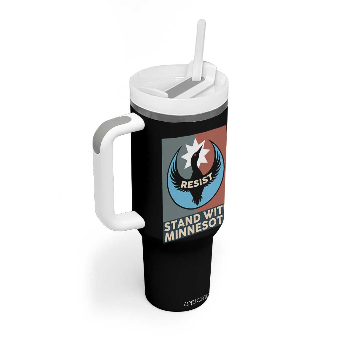 Stand With Minnesota Tumbler With Handle Common Loon Pride Support TS12 Print Your Wear