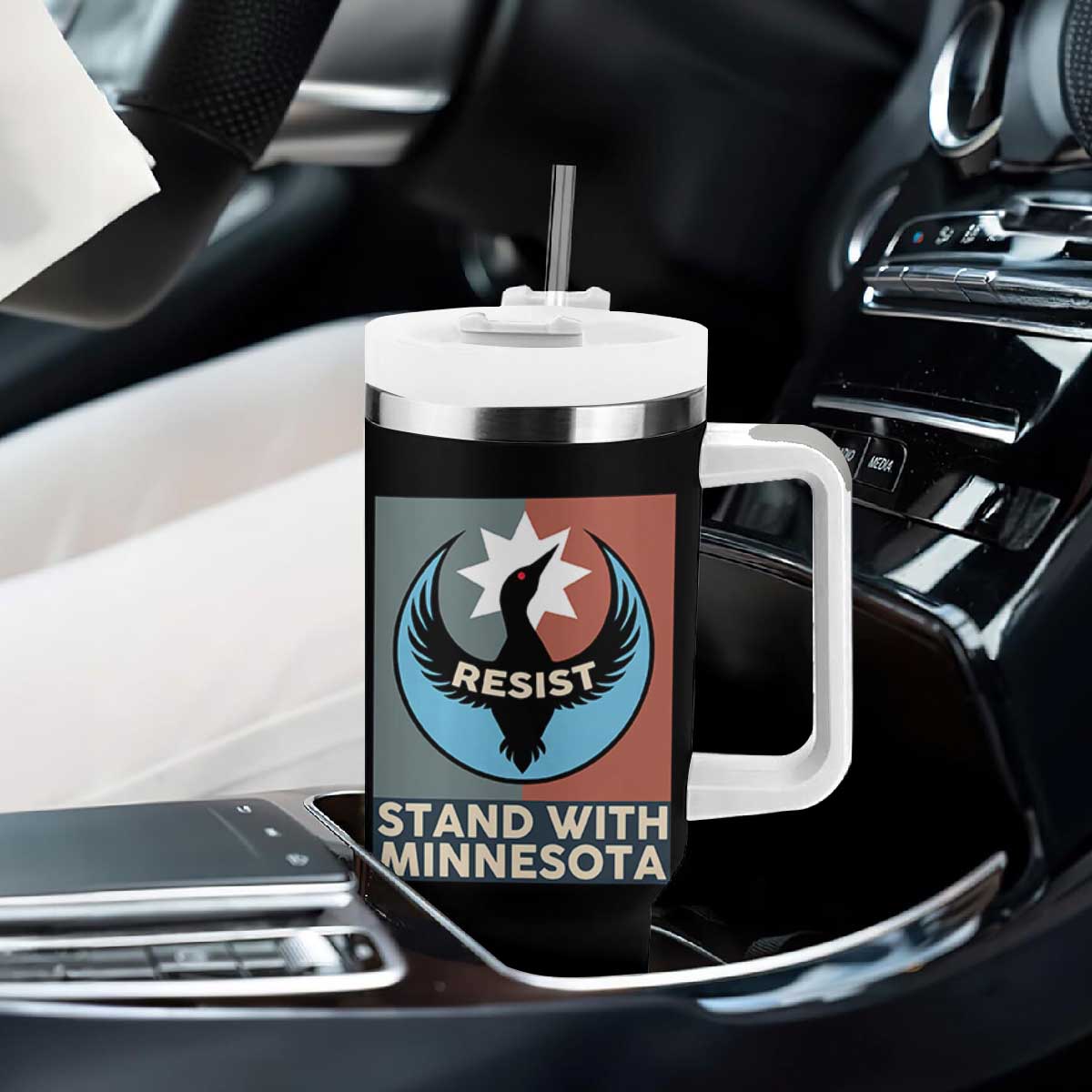 Stand With Minnesota Tumbler With Handle Common Loon Pride Support TS12 Print Your Wear