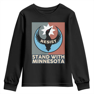 Stand With Minnesota Youth Sweatshirt Common Loon Pride Support TS12 Black Print Your Wear