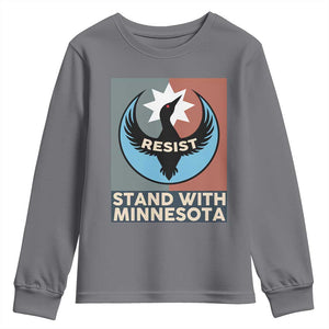 Stand With Minnesota Youth Sweatshirt Common Loon Pride Support TS12 Charcoal Print Your Wear