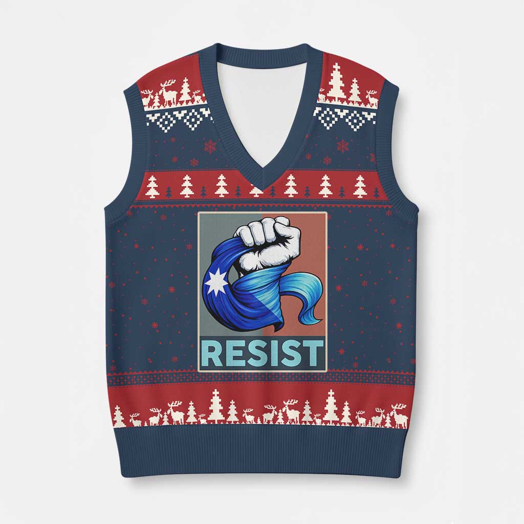 Minnesota Resist Ice Out V-Neck Knit Sweater Vest MM Support Gift TS12 Navy Red Print Your Wear