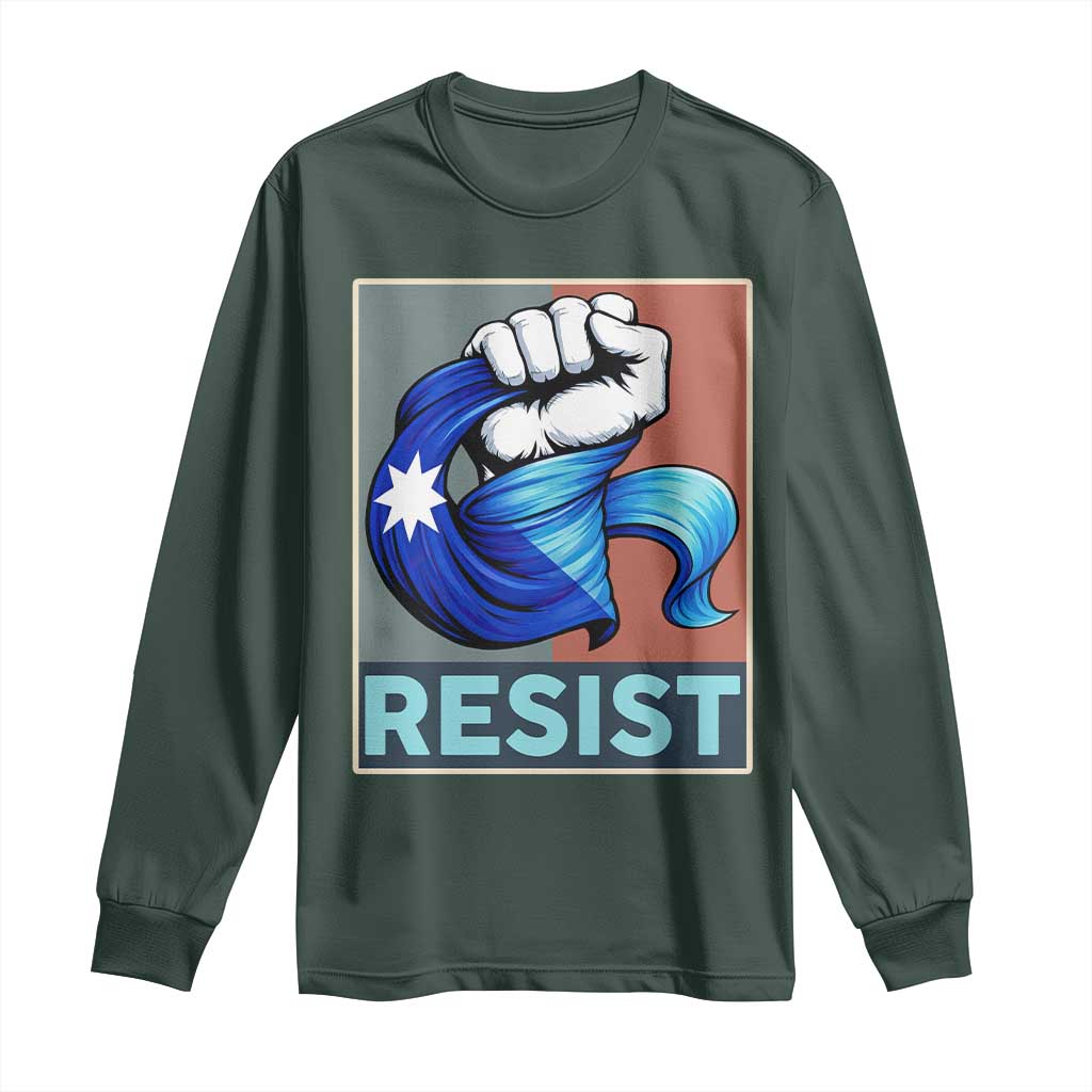 Minnesota Resist Ice Out Long Sleeve Shirt MM Support Gift TS12 Dark Forest Green Print Your Wear