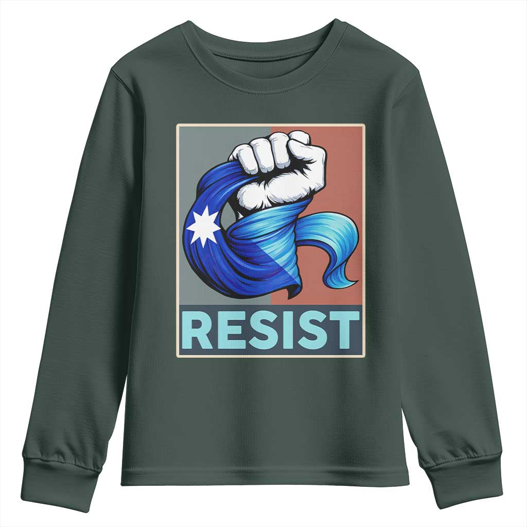 Minnesota Resist Ice Out Youth Sweatshirt MM Support Gift TS12 Dark Forest Green Print Your Wear