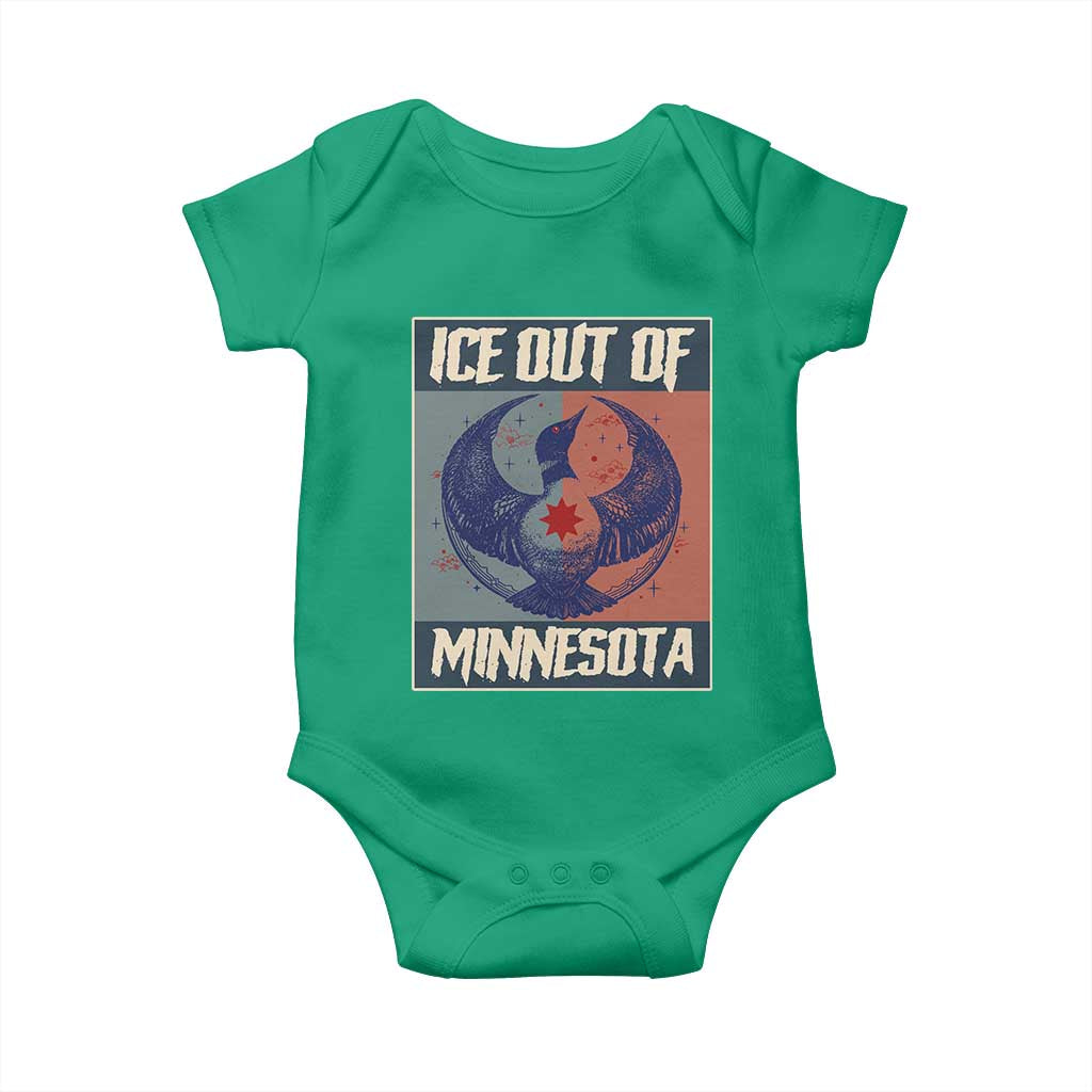 Ice Out Of Minnesota Baby Onesie Social Justice Solidarity TS12 Irish Green Print Your Wear
