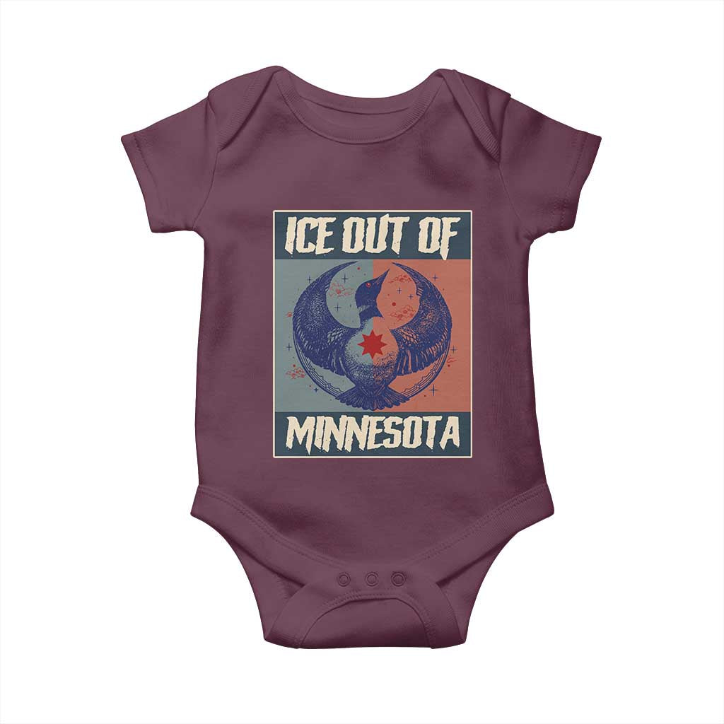 Ice Out Of Minnesota Baby Onesie Social Justice Solidarity TS12 Maroon Print Your Wear