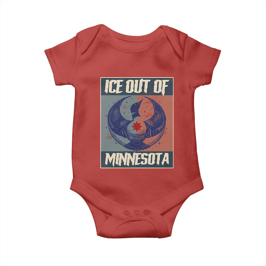 Ice Out Of Minnesota Baby Onesie Social Justice Solidarity TS12 Red Print Your Wear