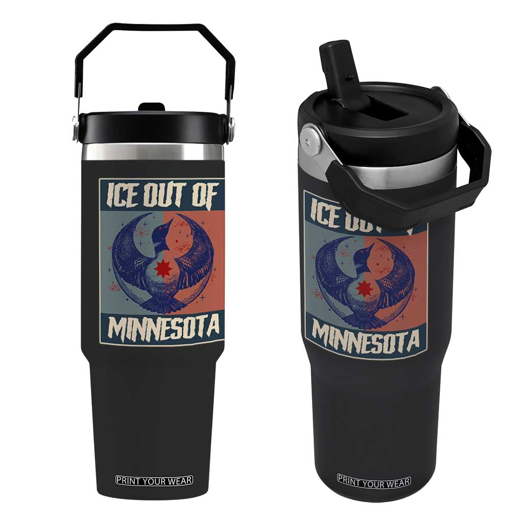 Ice Out Of Minnesota Flip Straw Tumbler Social Justice Solidarity TS12 One Size: 30 oz Black Print Your Wear