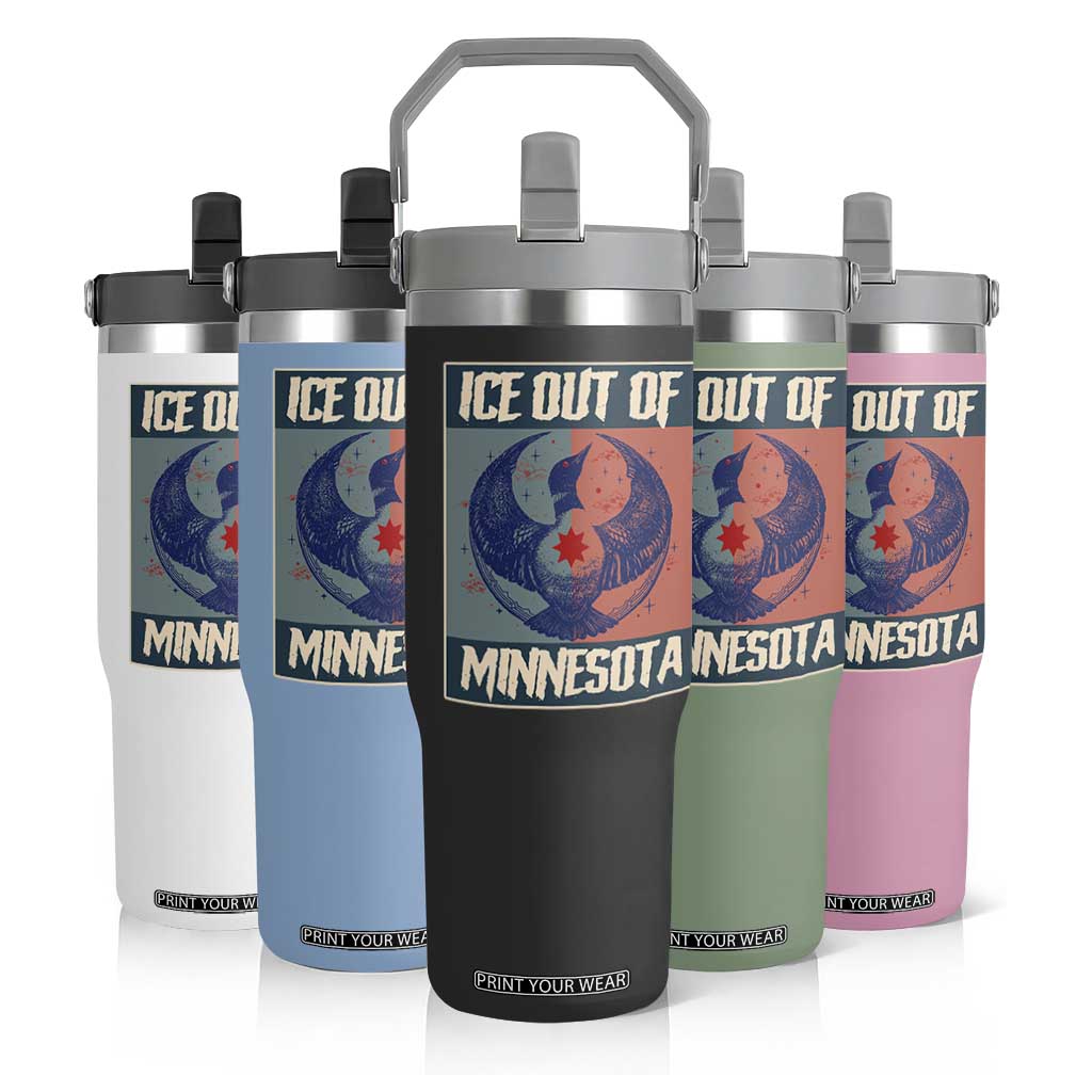 Ice Out Of Minnesota Flip Straw Tumbler Social Justice Solidarity TS12 Print Your Wear