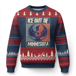 Ice Out Of Minnesota Ugly Christmas Sweater Social Justice Solidarity TS12 Navy Red Print Your Wear