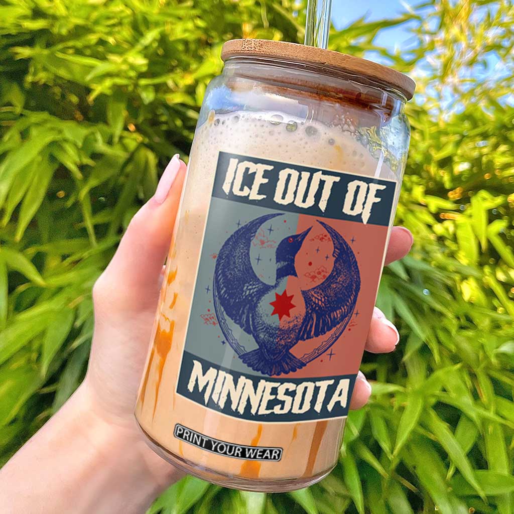 Ice Out Of Minnesota Glass Can Social Justice Solidarity TS12 Black Print Your Wear