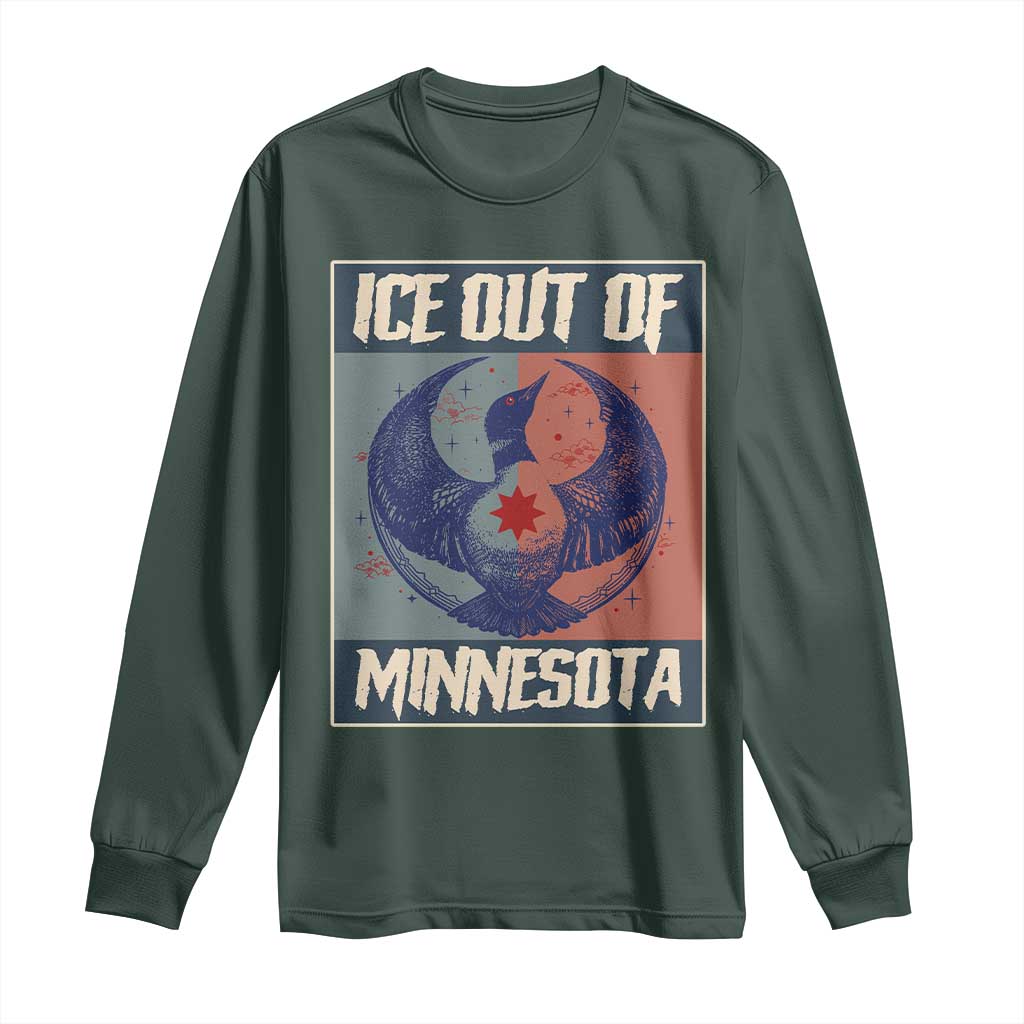 Ice Out Of Minnesota Long Sleeve Shirt Social Justice Solidarity TS12 Dark Forest Green Print Your Wear