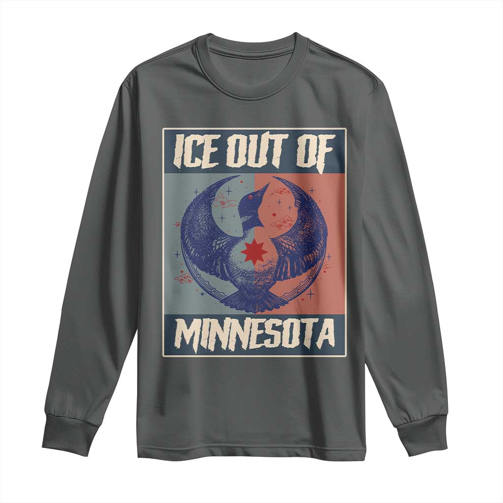 Ice Out Of Minnesota Long Sleeve Shirt Social Justice Solidarity TS12 Dark Heather Print Your Wear