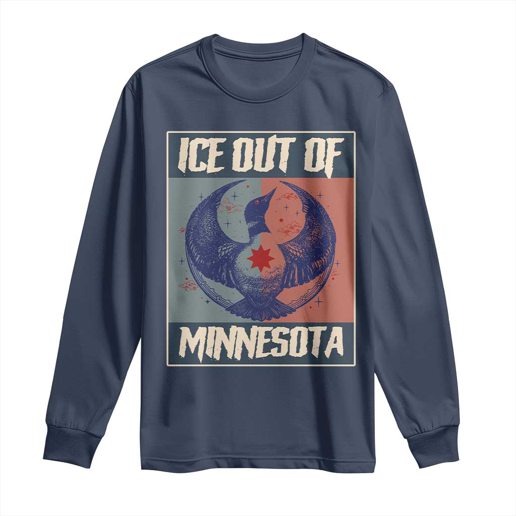 Ice Out Of Minnesota Long Sleeve Shirt Social Justice Solidarity TS12 Navy Print Your Wear