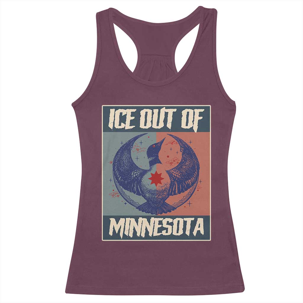Ice Out Of Minnesota Racerback Tank Top Social Justice Solidarity TS12 Maroon Print Your Wear