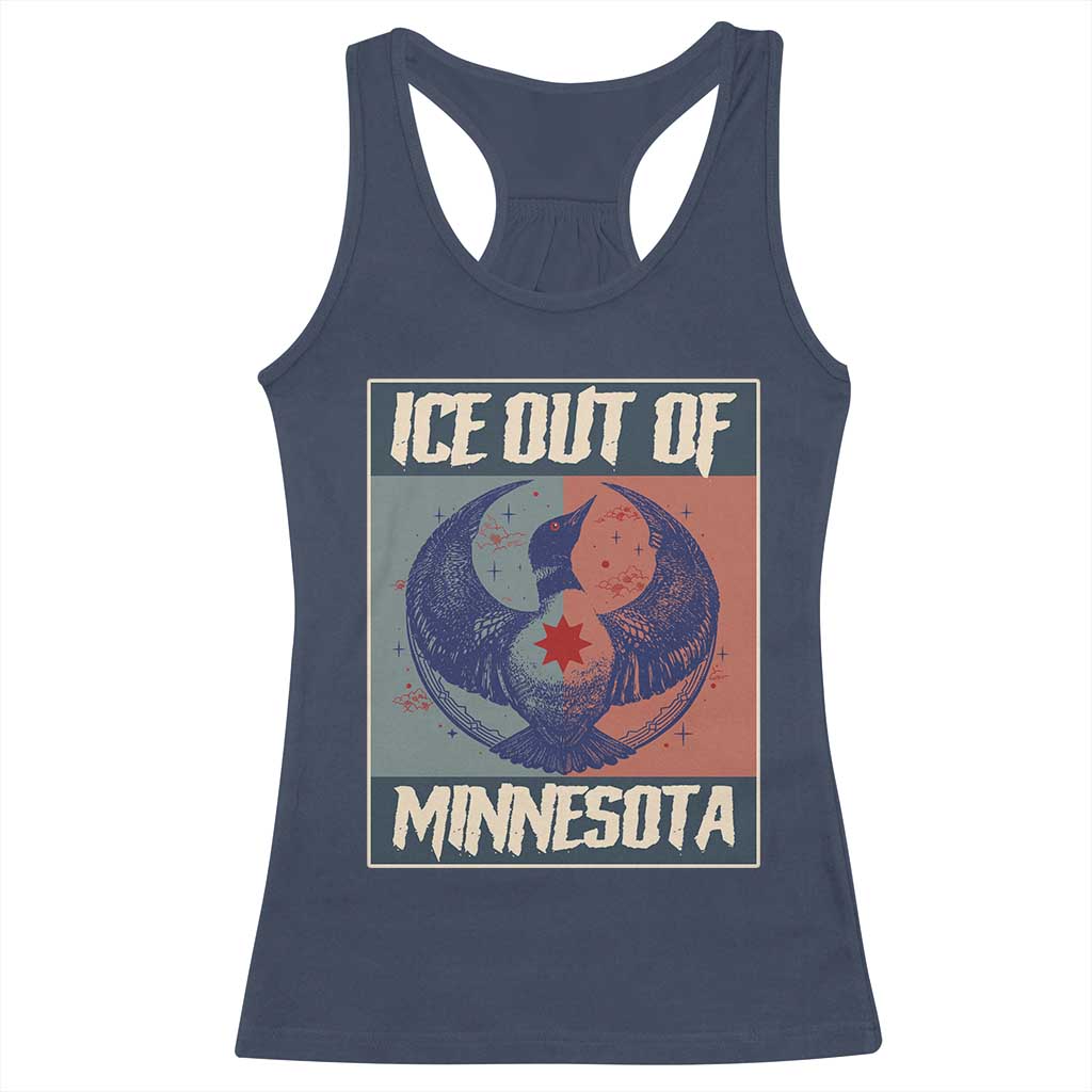 Ice Out Of Minnesota Racerback Tank Top Social Justice Solidarity TS12 Navy Print Your Wear
