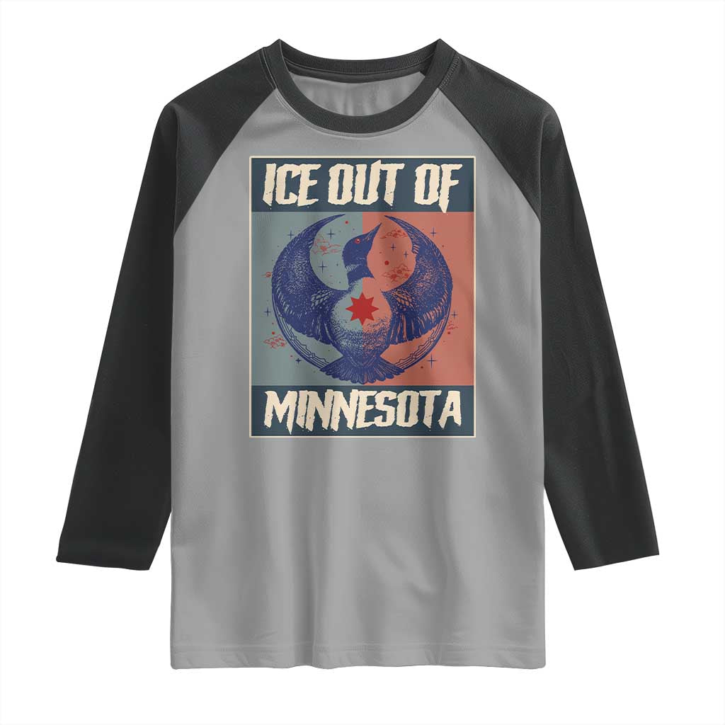 Ice Out Of Minnesota Raglan Shirt Social Justice Solidarity TS12 Sport Gray Black Print Your Wear
