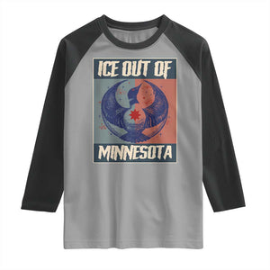 Ice Out Of Minnesota Raglan Shirt Social Justice Solidarity TS12 Sport Gray Black Print Your Wear