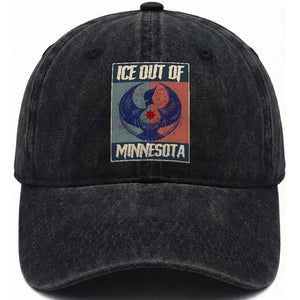 Ice Out Of Minnesota Washed Cotton Baseball Cap Social Justice Solidarity TS12 Print Your Wear