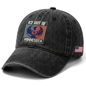 Ice Out Of Minnesota Washed Cotton Baseball Cap Social Justice Solidarity TS12 Print Your Wear