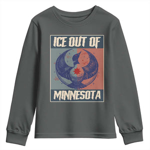 Ice Out Of Minnesota Youth Sweatshirt Social Justice Solidarity TS12 Dark Heather Print Your Wear