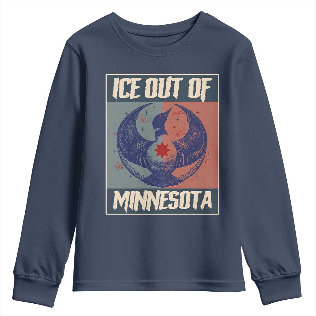 Ice Out Of Minnesota Youth Sweatshirt Social Justice Solidarity TS12 Navy Print Your Wear