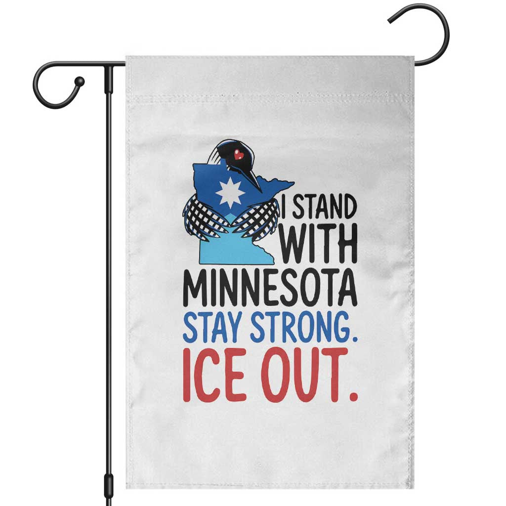 Minnesota Pride Common Loon Garden Flag Stand With Minnesota Ice Out TS12 White Print Your Wear