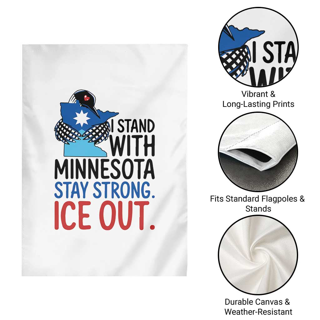 Minnesota Pride Common Loon Garden Flag Stand With Minnesota Ice Out TS12 Print Your Wear