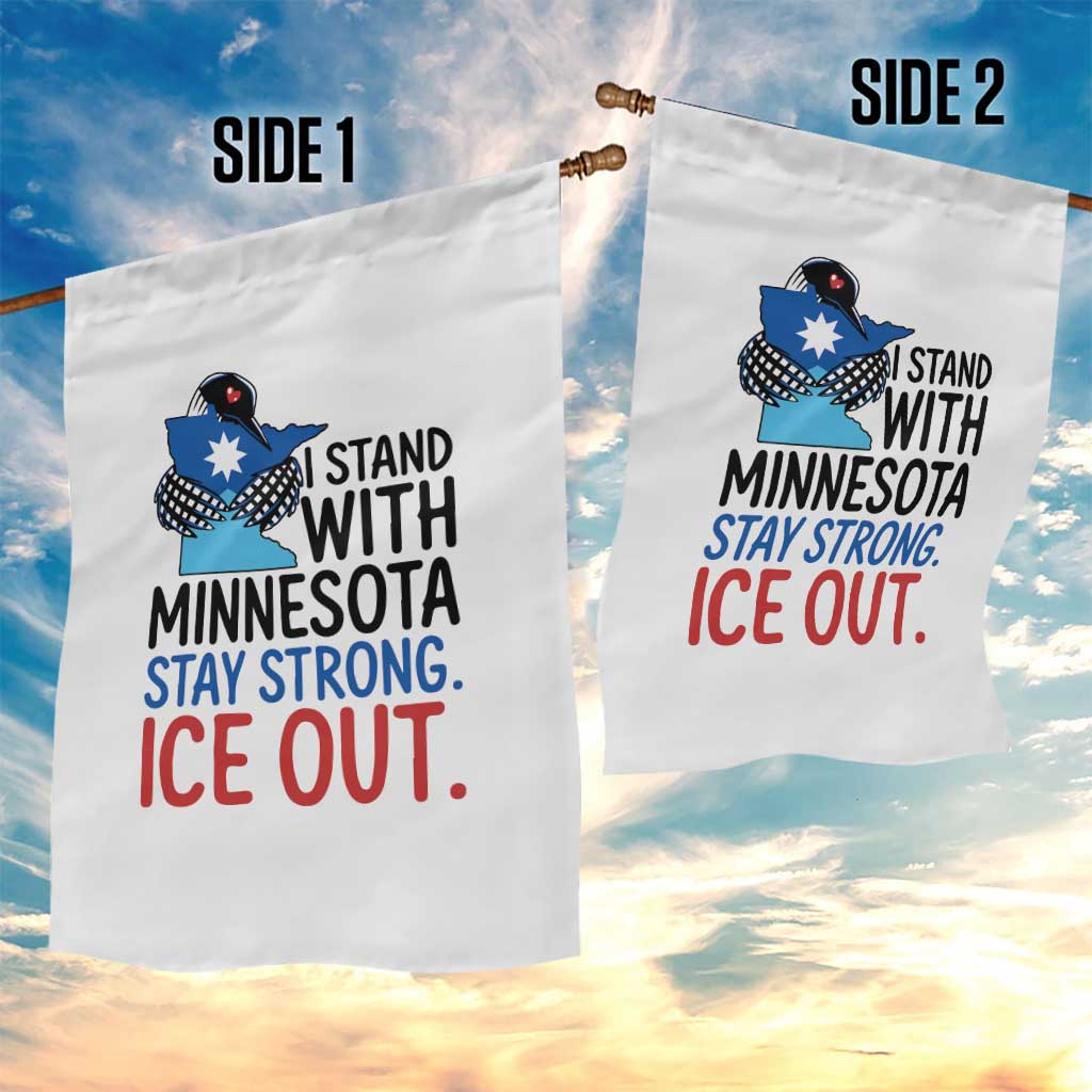 Minnesota Pride Common Loon Garden Flag Stand With Minnesota Ice Out TS12 Print Your Wear