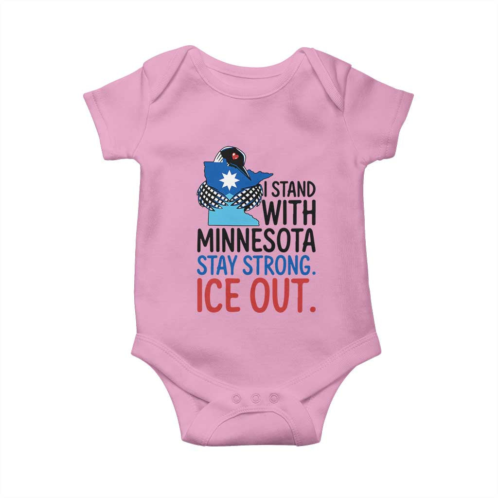 Minnesota Pride Common Loon Baby Onesie Stand With Minnesota Ice Out TS12 Light Pink Print Your Wear