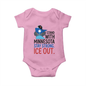 Minnesota Pride Common Loon Baby Onesie Stand With Minnesota Ice Out TS12 Light Pink Print Your Wear