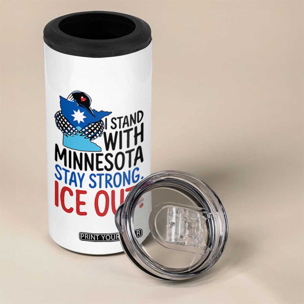 Minnesota Pride Common Loon 4 in 1 Can Cooler Tumbler Stand With Minnesota Ice Out TS12 Print Your Wear