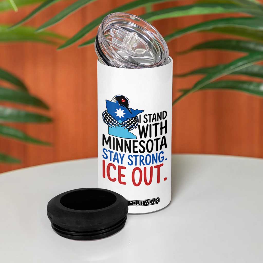 Minnesota Pride Common Loon 4 in 1 Can Cooler Tumbler Stand With Minnesota Ice Out TS12 Print Your Wear