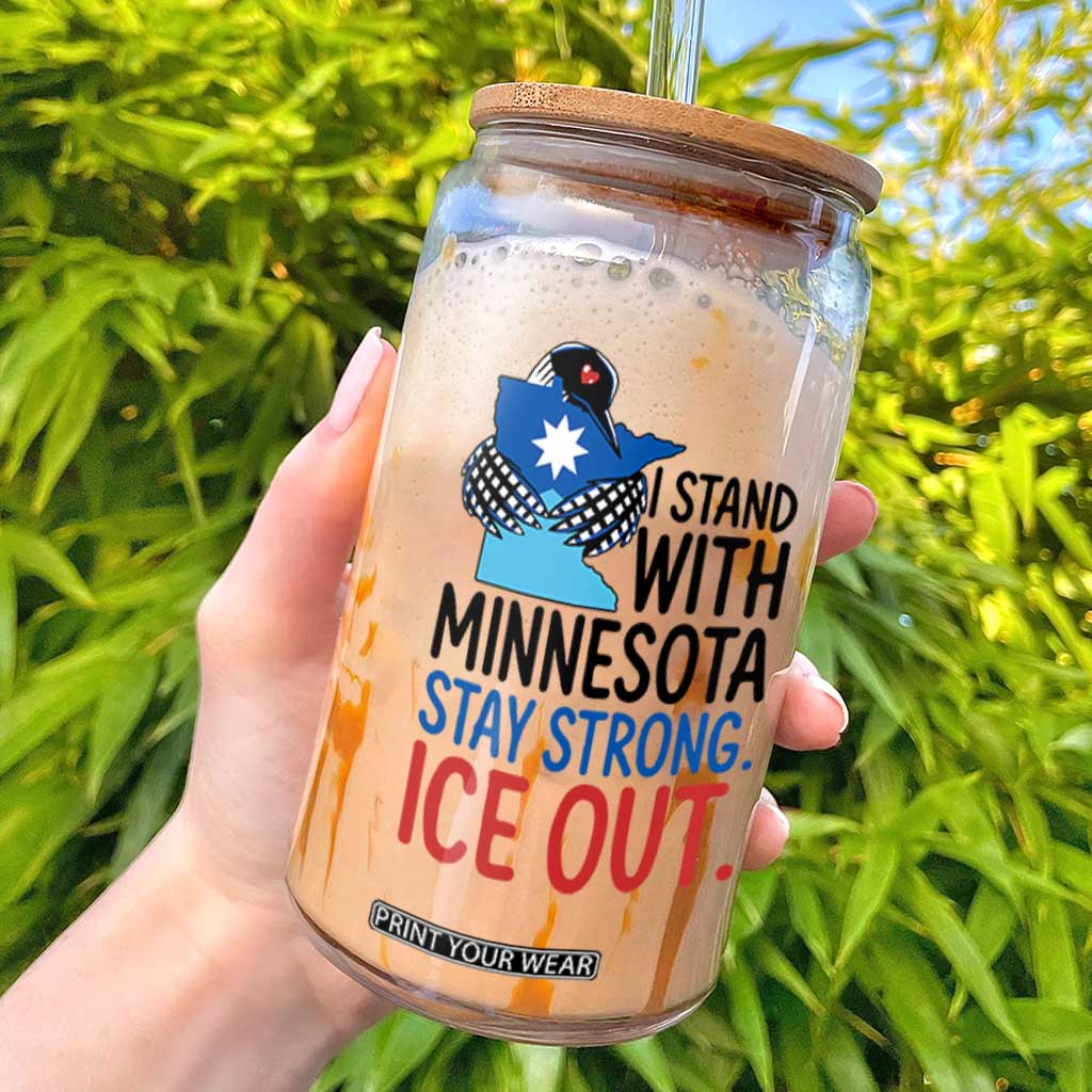 Minnesota Pride Common Loon Glass Can Stand With Minnesota Ice Out TS12 White Print Your Wear
