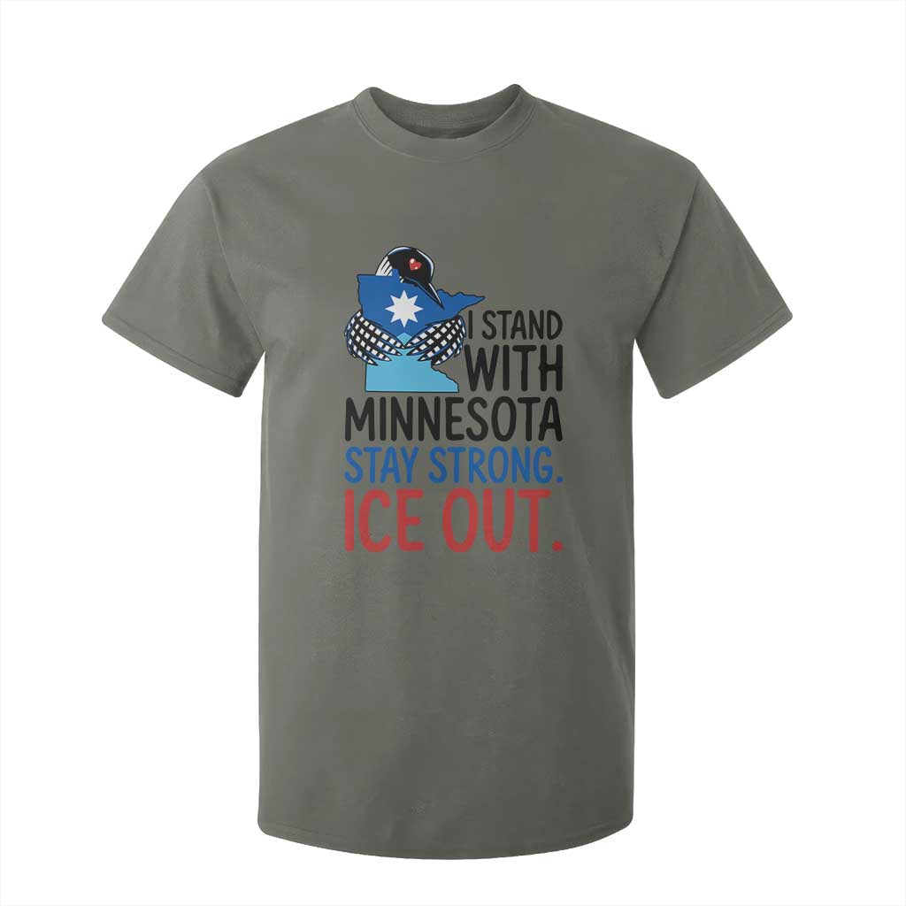 Minnesota Pride Common Loon T Shirt For Kid Stand With Minnesota Ice Out TS12 Military Green Print Your Wear