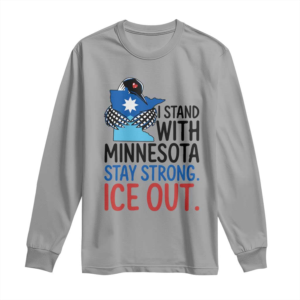 Minnesota Pride Common Loon Long Sleeve Shirt Stand With Minnesota Ice Out TS12 Sport Gray Print Your Wear