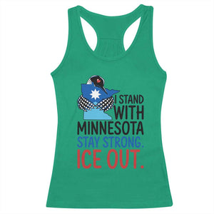 Minnesota Pride Common Loon Racerback Tank Top Stand With Minnesota Ice Out TS12 Irish Green Print Your Wear