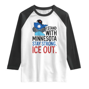 Minnesota Pride Common Loon Raglan Shirt Stand With Minnesota Ice Out TS12 White Black Print Your Wear